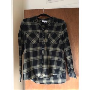 Army Green Flannel Button-Up